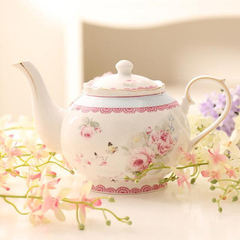 High-grade Bone China Tea Pots European Modern Fashion Teapots Large Capacity Tea Kettle Ceramic Coffee Pots 1000ml