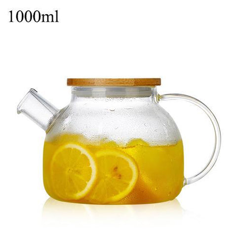 Clear Borosilicate Glass Tea Pitcher with Infuser