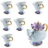 Beauty And The Beast Mug Mrs Potts Chip Tea Cup Ceramic Tea set [1 pot +6 cups]