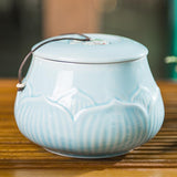 Ceramic Chinese Style Tea Pot Sealed Cans Black Tea Green Tea Storage Tank Storage Tank Home Decor Home Decoration Accessories